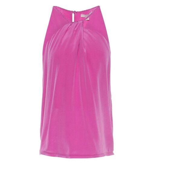 Catharine Twist Neck Silk Halter Top In Purple Orchid Women’s Size XS - Picture 2 of 8